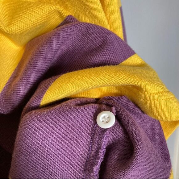 Rowing Blazers x Sports D'Epoque Rugby Polo Purple Yellow Heavyweight Jersey - Picture 5 of 12